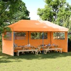 vidaXL Partytent inklapbaar pop-up met 3 zijwanden oranje, Tuin en Terras, Partytenten, Verzenden, Nieuw, Partytent