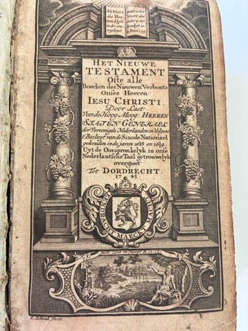 Nieuwe testament 1748 tot Dordrecht J. Ratelband J.Brouwer