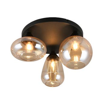 Amberkleurige plafondlamp design, Ervin, Ophalen of Verzenden, Nieuw, Glas