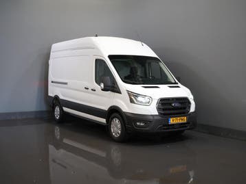 Ford Transit 350 2.0 TDCI 185 pk Aut. L3H3 Riem V.V/ 2xSchui, Automaat, Stof, Gebruikt, Wit