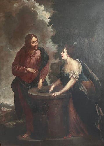 Italiaanse school (XVIII) - Samaritana al Pozzo, Antiek en Kunst