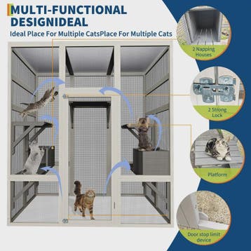 Grote Kattenren (Catio) 70'' - Waterdicht, UV-Beschermd, met, Dieren en Toebehoren, Verzenden, Nieuw