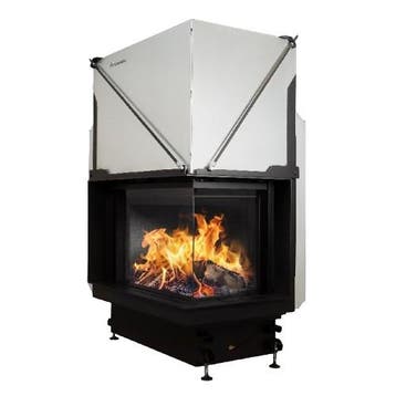 Inbouw Houtkachel Quattro 50 Rechts Glas Premium Edition, Nieuw