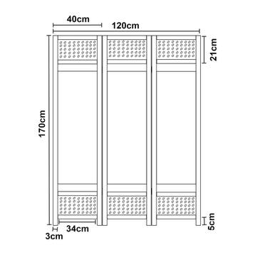 Kamerscherm Dorotea scheidingswand 120x170 cm wit en donkerg, Tuin en Terras, Verzenden, Nieuw