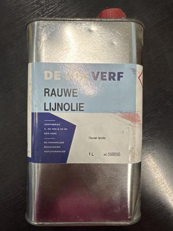 De Vos Verf  Rauwe Lijnolie - 1 liter, Overige kleuren, Nieuw, Ophalen of Verzenden, Verf