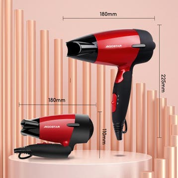 Fohn - Haardroger - Reisfohn - 1400W - Rood - Aigostar, Sieraden, Tassen en Uiterlijk, Uiterlijk | Haarverzorging, Verzenden, Zo goed als nieuw