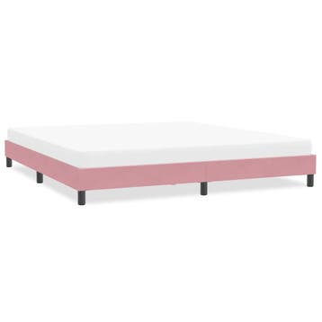 vidaXL Bedframe zonder matras 200x220 cm fluweel roze, Verzenden, Nieuw, Tweepersoons, Stof