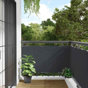 vidaXL Balkonscherm 400x75 cm PVC antracietkleurig, Tuin en Terras, Verzenden, Nieuw, Kunststof, Minder dan 1 meter