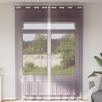 vidaXL Gordijnen voile met doorvoertules 2 st paars 140x260, Verzenden, Nieuw