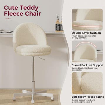 Comfortabele Teddy Bureaustoel & Kapstoel - In Hoogte Verste, Verzenden, Nieuw