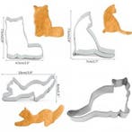 Set met 5 verschillende poezen koekjes uitsteekvormen, Verzenden, Nieuw, Taarten of Cupcakes, Bakvorm