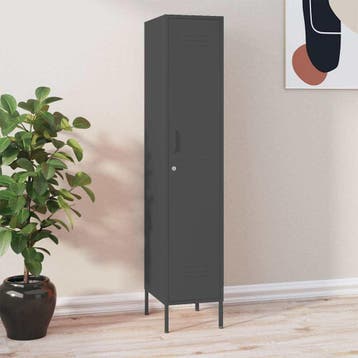 vidaXL Lockerkast 35x46x180 cm staal antracietkleurig, Verzenden, Nieuw