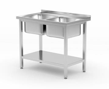 Spoeltafel | Dubbele spoelbak | Onderschap | RVS | Verste..., Verzenden, Nieuw in verpakking