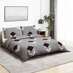 vidaXL Dekbedovertrekset 225x220 cm katoen grijs, Verzenden, Nieuw, Grijs
