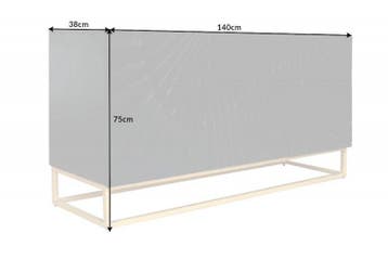 Massief dressoir SCORPION 140 cm zwart mangohout met, Huis en Inrichting, Kasten | Dressoirs, Ophalen of Verzenden, Nieuw