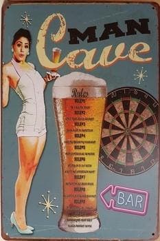 Man cave bier rules reclamebord, Verzamelen, Ophalen of Verzenden, Nieuw