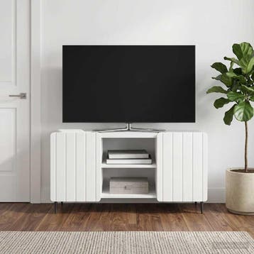 vidaXL TV-kast 102 x 34,5 x 52 cm Hoogglans Wit Bewerkt hout, Minder dan 50 cm, Verzenden, Nieuw, Minder dan 100 cm