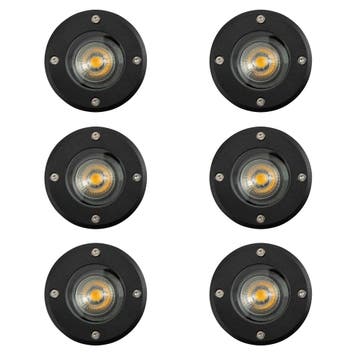 Grondspot LED Ø11 Rond Zwart Set (6-stuks) Tuinverlichting, Tuin en Terras, Verzenden, Nieuw