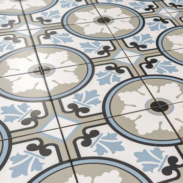 Keramische portugese vloertegels 20x20 wit met blauw zwart e, Verzenden, Nieuw