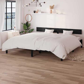 vidaXL Bedframe massief grenenhout zwart 180x200 cm, Huis en Inrichting, Eenpersoons, Verzenden, Zwart, Nieuw