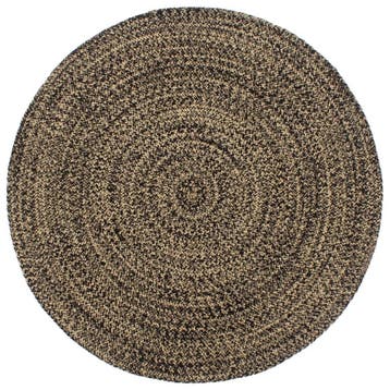 Handgeweven Vloerkleed 240cm - Jute/Katoen | Laatste Stuk!, Zwart, Rustiek, Rond, 200 cm of meer