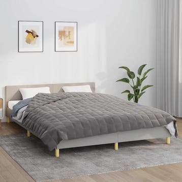 vidaXL Verzwaringsdeken 200x200 cm 13 kg stof grijs, Verzenden, Nieuw, Grijs