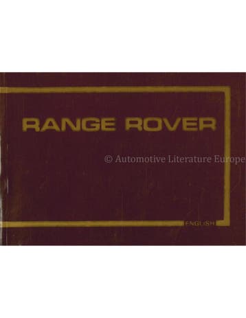 1983 RANGE ROVER CLASSIC INSTRUCTIEBOEKJE ENGELS, Auto diversen, Handleidingen en Instructieboekjes