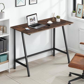 Bureau Newton 100x50x77cm - Industrieel hout donker, rustiek, Huis en Inrichting, Bureaus, Verzenden, Nieuw