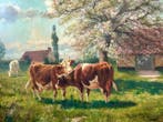 Joseph Faverot (1862-1918) - Koeien rond het erf, Antiek en Kunst