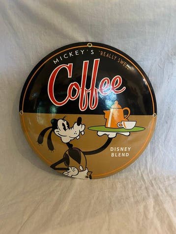 Emaille Bord Goofy Coffee, Nieuw