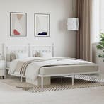 vidaXL Bedframe met hoofdbord metaal wit 160x200 cm, Huis en Inrichting, Slaapkamer | Bedden, Verzenden, Wit, 200 cm, Metaal