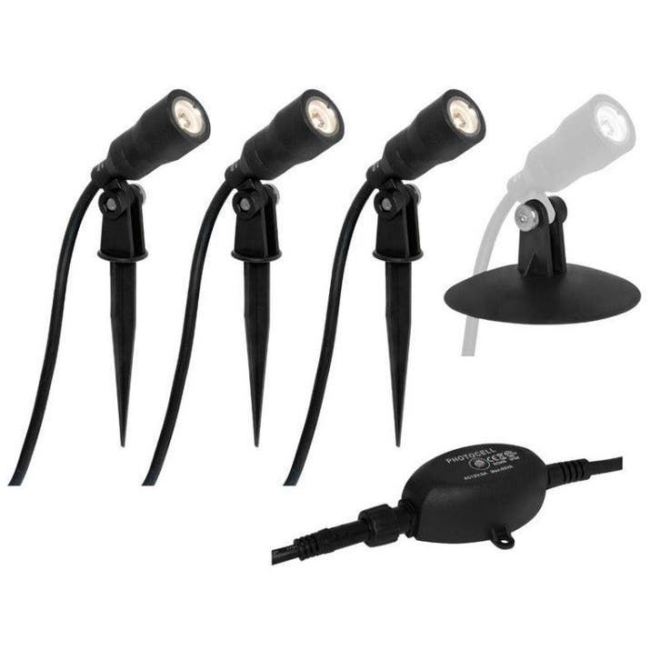 3x LED grond spot - 12V - 3x1 watt - complete set, Tuin en Terras, Buitenverlichting, Ophalen of Verzenden