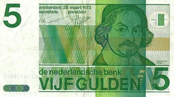 Bankbiljet 5 gulden 1973 Vondel Zeer Fraai, Verzenden
