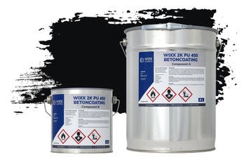 Wixx 2K PU 450 Betoncoating RAL 9005 | Gitzwart 10L, Zwart, Nieuw, Verf, Verzenden