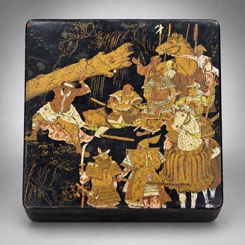 Doos - Hout, Goud - Suzuri-bako Samurai Oro