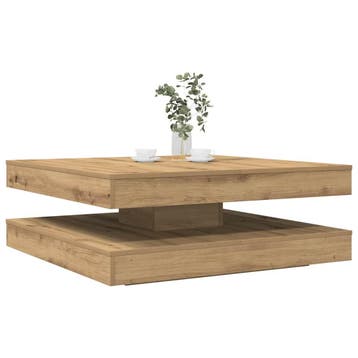 vidaXL Salontafel 360 graden draaibaar 90x90x34,5 cm, 50 tot 100 cm, Verzenden, Nieuw, 50 tot 100 cm