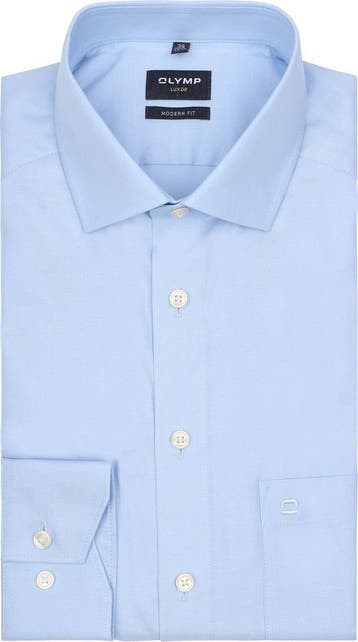 OLYMP Katoen Overhemd Luxor Blauw maat 37 Heren, Verzenden, Nieuw, Blauw, OLYMP