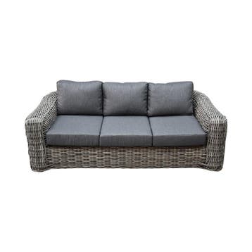 Las Palmas stoel bank loungeset 4-delig grijs, Tuin en Terras, Tuinsets en Loungesets, Ophalen of Verzenden, Nieuw, Wicker