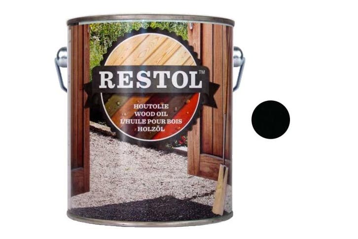 Restol Restol houtolie zijdeglans 2,5 liter, ebbenzwart, Doe-het-zelf en Verbouw, Verf, Beits en Lak, Nieuw, Verzenden