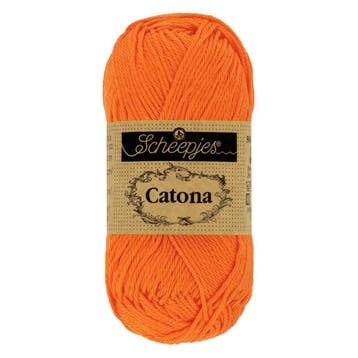 Scheepjes Catona 25g - 281 Tangerine - Haakgaren / Breigaren, Ophalen of Verzenden, Nieuw, Breien of Haken, Wol of Garen