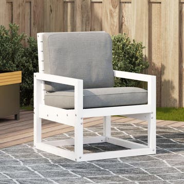 vidaXL Tuinstoel 57,5x63x76 cm massief grenenhout wit, Tuin en Terras, Tuinstoelen, Verzenden, Nieuw