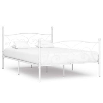 vidaXL Bedframe met lattenbodem metaal wit 140x200 cm, Verzenden, Wit, 140 cm, 200 cm
