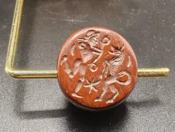 Oude Nabije-Oosterse jaspis intagliozegel - Hoogte: 25.03 mm