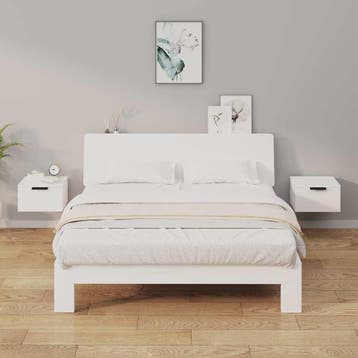 vidaXL Nachtkastjes wandgemonteerd 2 st 34x30x20 cm wit, Minder dan 45 cm, Verzenden, Nieuw, Minder dan 55 cm