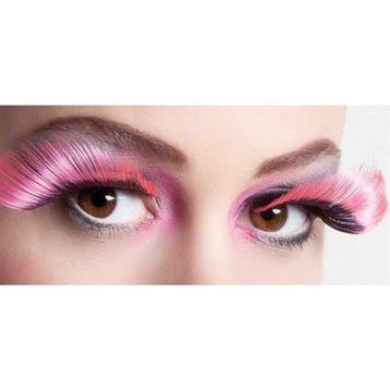 Wimpers Flamboyant zwart/roze, Verzenden, Nieuw, Feestartikel