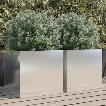vidaXL Plantenbakken 2 st 42x40x39 cm roestvrij staal, Tuin en Terras, Bloembakken en Plantenbakken, Verzenden, Nieuw, Metaal