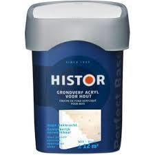 Histor Grondverf Acryl voor Hout - Grijs - 3 maal 0,75 liter, Nieuw, Ophalen of Verzenden, Lak, Grijs