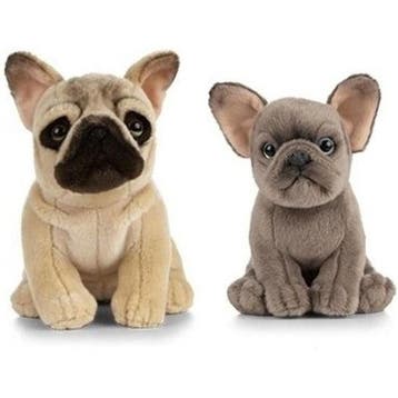 Franse Bulldog knuffel set - pluche - 15 en 25 cm, Verzenden, Nieuw