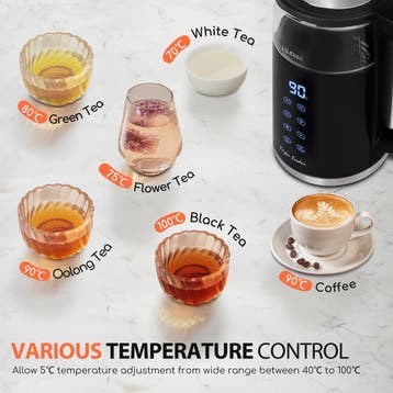 Waterkoker met temperatuurregeling - met LED - 1.7L - 2200W, Verzenden, Zo goed als nieuw