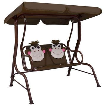Kinderschommelbank Bruin - Retourdeal 54% Korting, Tuin en Terras, Tuinstoelen, Ophalen of Verzenden, Gebruikt, Metaal